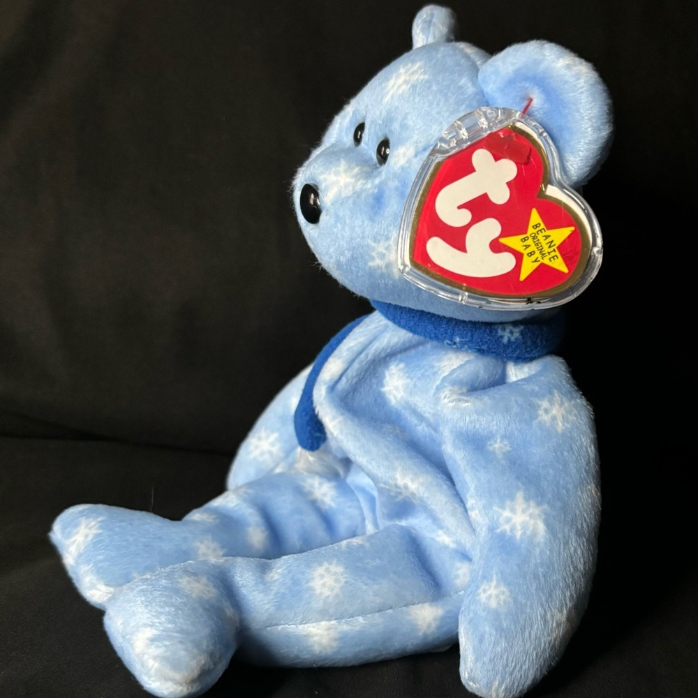 Ty Blue Snowflake Plush Bear - Picture 2 of 8